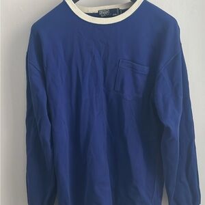 Vintage Ralph Lauren Royal Blue and Cream Polo Shirt
